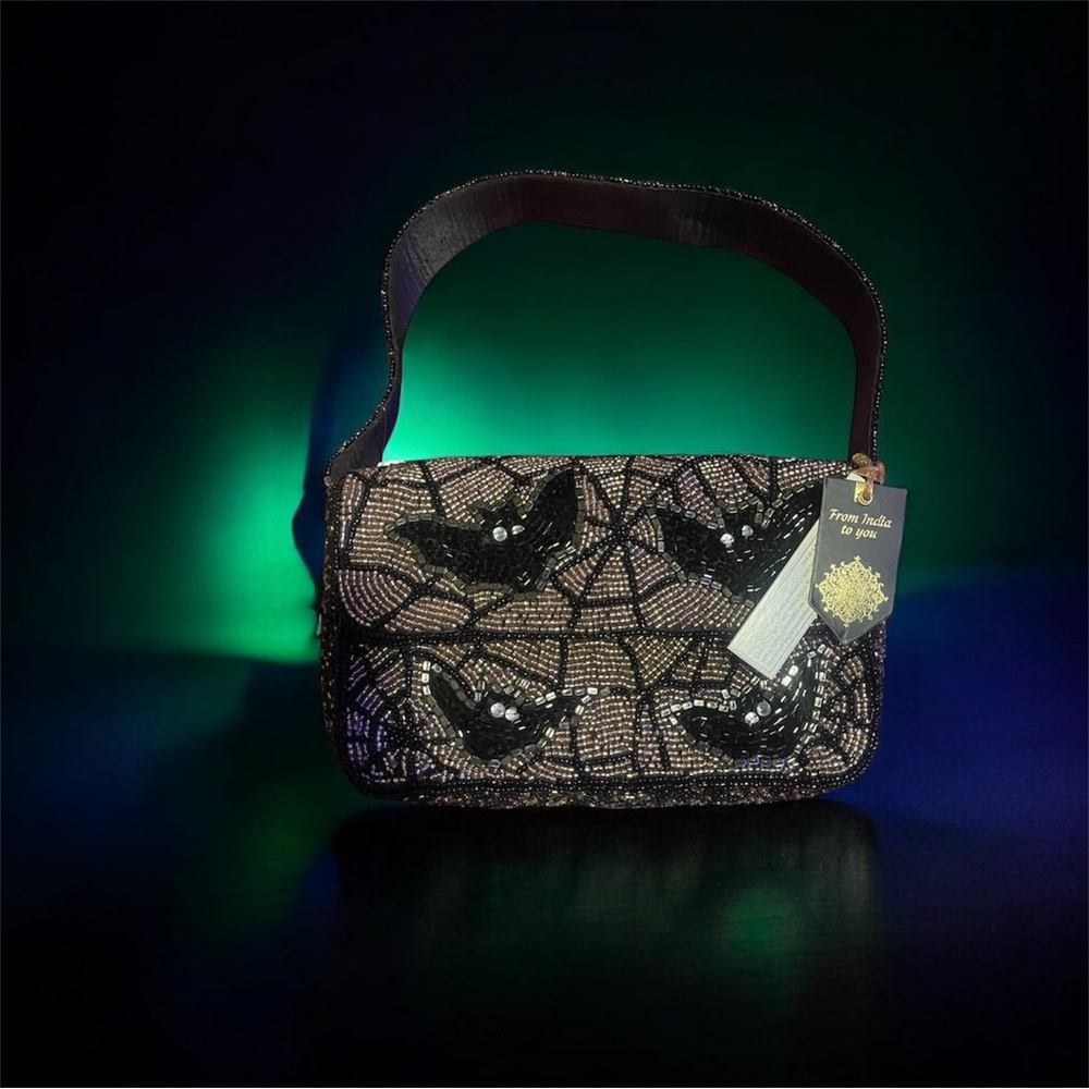 SOLD DO NOT BUYViral Bat and Spider web beaded purse
